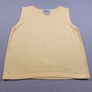Lilly Pulitzer Sleeveless Sweater Tank Top Womens Small Yellow Knit VTG Y2K‎